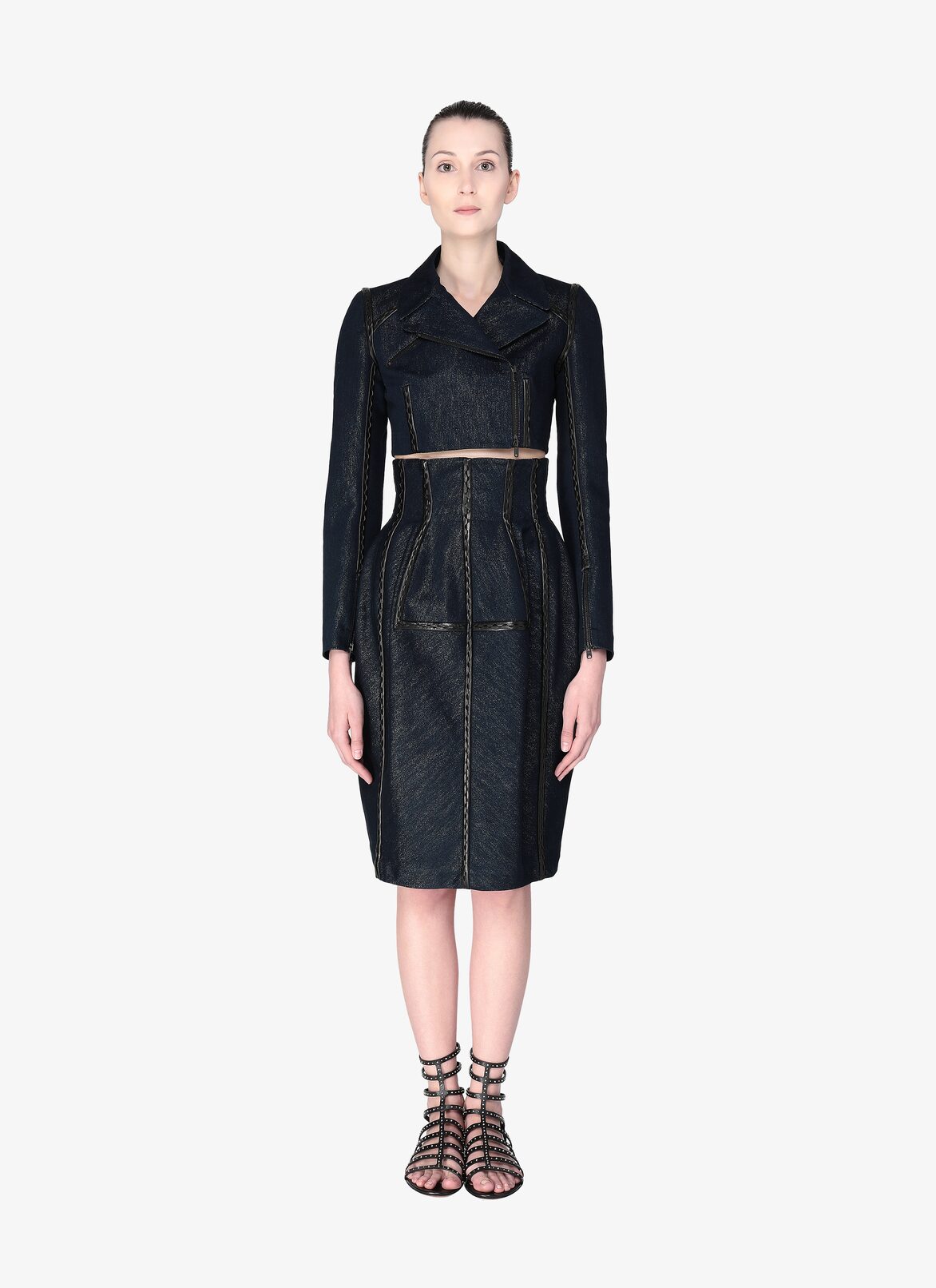 PERFECTO DENIM LUX SILVER ALAÏA SILVER  PERFECTO DENIM LUX SILVER